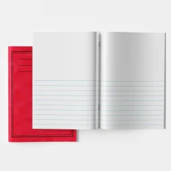 TTS A4 Exercise Book 1/2 15mm Ruled 1/2 Plain 40pg Red 50pk