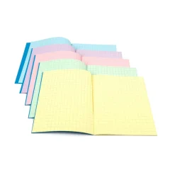 TTS Assorted A5 Tinted Exercise Books 10mm Squares 48pgs 10pk Outlet