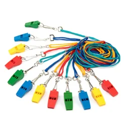 TTS Colourful Plastic Whistles 12pk Sale