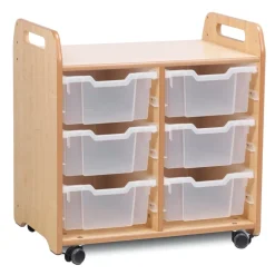 TTS 2 Column Tray Storage W/ 6 Deep Translucent Trays H730mm Sale