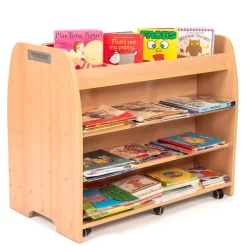 TTS Double Sided Mobile Bookcase Storage Unit H700mm Hot