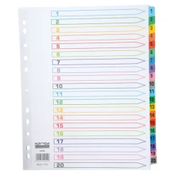 TTS EASTLIGHT Extra Wide A4 Numerical Index Dividers Clearance