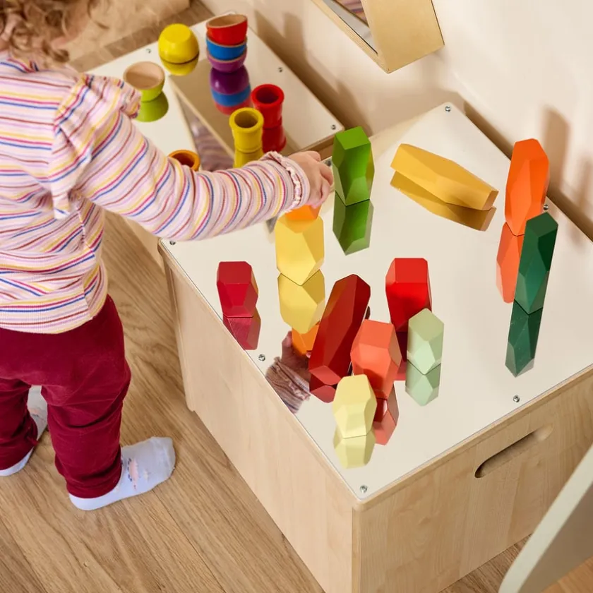 TTS Loose Parts Tonal Rainbow Wooden Boulder Blocks Clearance