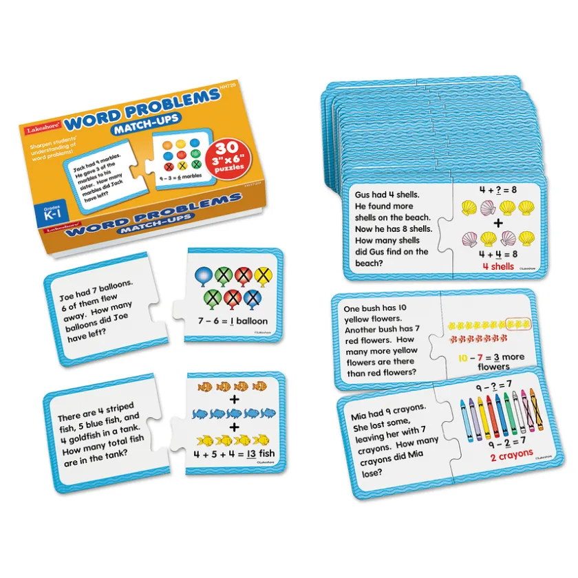 TTS Maths Word Problems - Self-Check Puzzles 30pcs Online