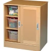 TTS Medium Beech Lockable Storage Cupboard H850 x W530 x L710mm Clearance