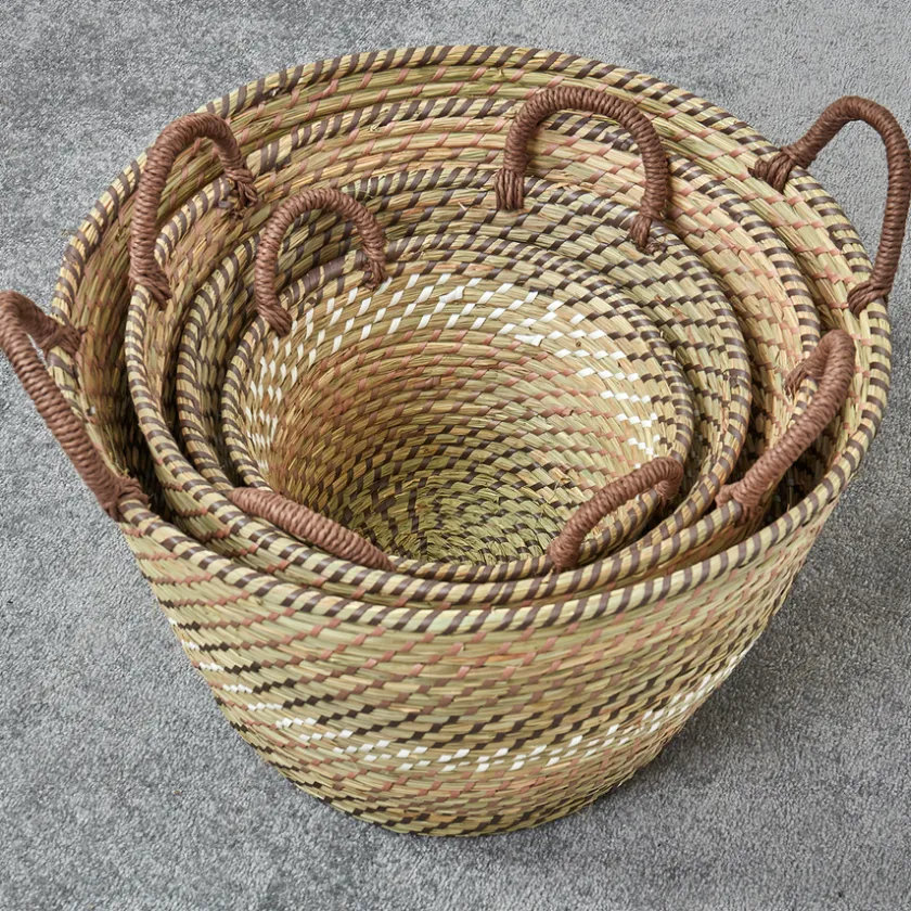 TTS Seagrass Baskets 4pk Brown
