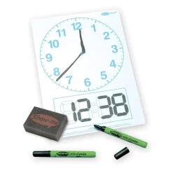 TTS Show Me Telling the time Dry Wipe Boards 35pk Outlet