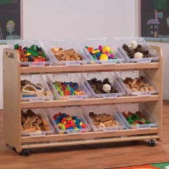 TTS Tilted Storage Trolley On Wheels 12 Tubs/Baskets Clearance