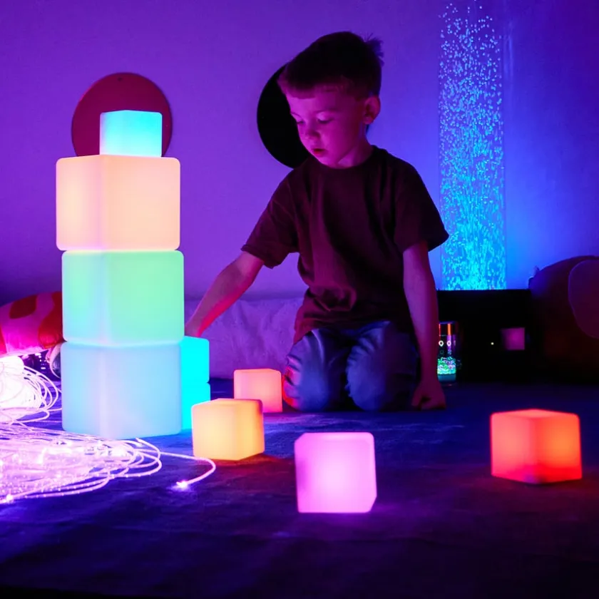 TTS Sensory ICT Glow Construction Blocks 12pk Outlet