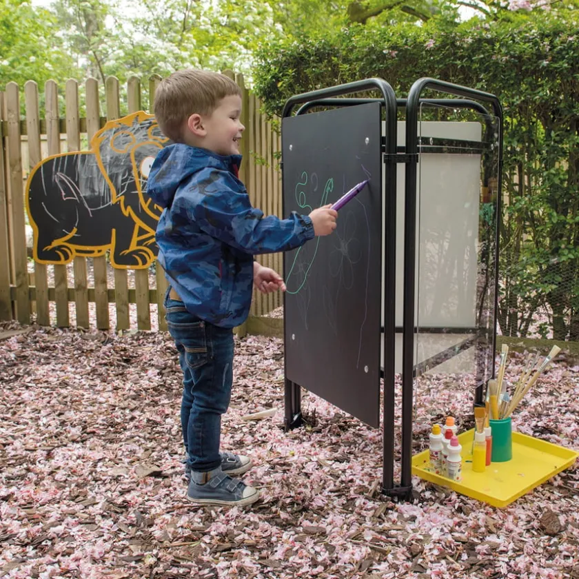 TTS Three Sided Packaway Toddler Easel Assorted Surfaces Clearance