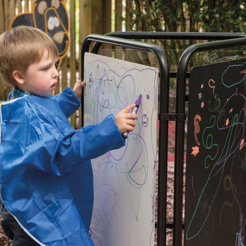 TTS Three Sided Packaway Toddler Easel Assorted Surfaces Clearance