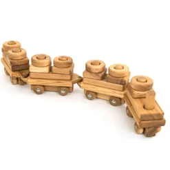 TTS Wooden Toddler Train with Building Blocks Online