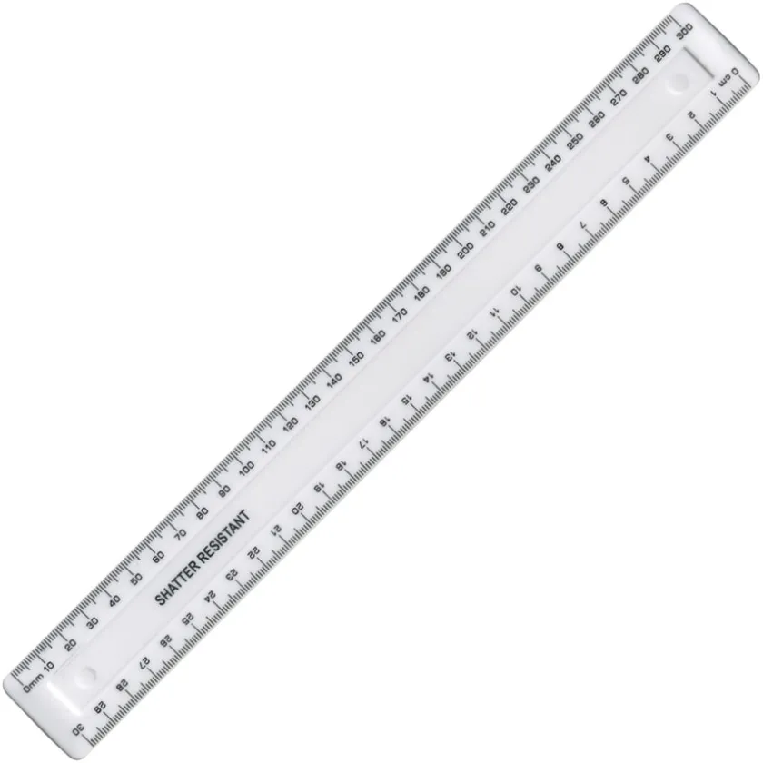 TTS White Shatter Resistant 30cm Rulers 100pk Discount