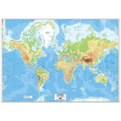 TTS World Map Reversible Political and Physical A0 Discount